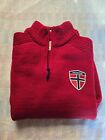 DALE OF NORWAY Sport Red Wool 1/4 Zip Knit Ski Sweater Size M