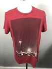 7 For All Mankind Mens Size XL T-shirt Red City Lights Graphic USA Vintage Style