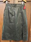 Spanx Women's Black Faux Leather Midi A-Line Skirt Size Medium. New With Tags