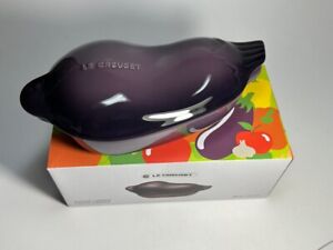 Le Creuset Eggplant Aubergine Cocotte Casserole Cassis Purple Stoneware ~ NIB