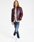 International Concepts Men's Faux leather Jacket Wine XS