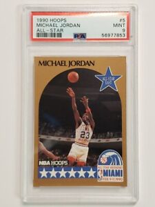 1990 Hoops #5 Michael Jordan All-Star PSA 9 Mint (BRAND NEW SLAB!)