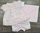 Baby Girl Clothes New Karela Kids Size 0 Newborn 3pc Dress & Blanket Outfit Set