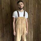 Men's Vintage 90s Carhartt Double Knee Lined Faded Tan Overalls Workwear Size 44