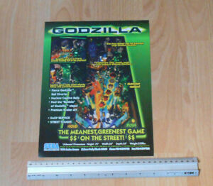 Sega Godzilla Pinball Advert Flyer