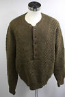 C.C. FILSON Lambswool Wool Waffle Fisherman Knit Ribbed Henley Sweater Mens XL