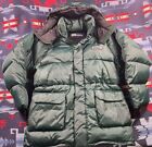 Vtg First Down Goose Down Puffer Jacket Hooded Pockets Parka Coat Snow Men’s M