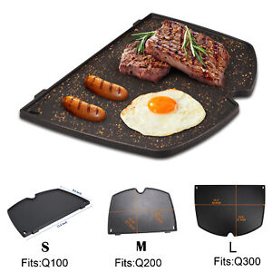 Uniflasy Cooking Griddle Cast Iron Griddle for Weber Q100 Q200 Q300 Q Gas Grill