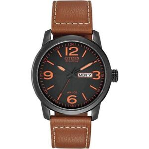 Citizen Eco-Drive Black Dial Brown Leather Strap Men's Watch BM8475-26E