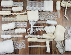 Lot Of 20 Vintage-Modern Lace Sewing Trim Bundles White Ivory Flat