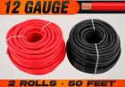 12 Gauge 12v Primary Wire Remote Cable Red & Black CCA - 2 Rolls - 50 Feet Each