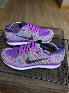 Nike Free Run Flyknit Women's Size 8 Running Shoes Sneakers Hyper Purple
