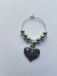 Personalised Wine Glass Charms Favours Wedding Party Table Decorations Silver