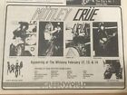 MOTLEY CRUE TOO FAST FOR LOVE LA Weekly Ad 1982 LIVE WHISKEY RARE FLYER VINTAGE
