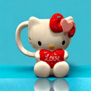 💖 Hello Kitty Valentine’s Day Mug Love Red Hearts 3D Sculpted 20 oz Ceramic Cup