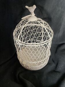 White Decorative Bird Cage - 10.5 inches tall