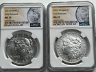 2023 $1 Peace and Morgan Silver Dollar 2pc Set NGC MS70 ER with coa