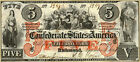 1862 $5 CSA T31 *Reproduction* Civil War Currency George Washington  Pictured