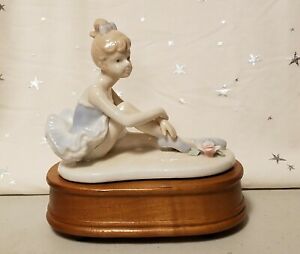 Linden Porcelain on Wood Ballerina Music Box 