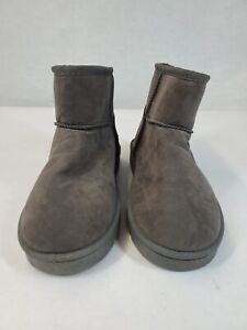Sport Best Fashion Women's Grey Suede Round Toe Pull On Snow Boots Size EU 37