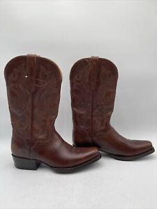 El Dorado Mens Mahogany Brown Calfskin Leather Cowboy Western Boots Size 10.5 D