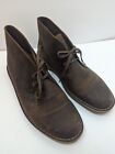 Clarks Mens Bushacre Chukka Boots Brown Oiled Leather Lace Up Size 12 M