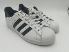 ADIDAS MEN'S SUPERSTAR SHOES SNEAKERS BLACK WHITE GOLD SIZE 9