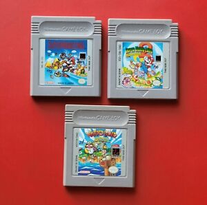 Super Mario Land 1 2 3 Nintendo Game Boy Original Lot 3 Games Authentic Works