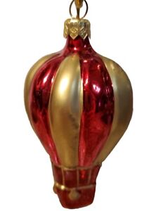 Vintage Hot-air Balloon christmas ornament Mercury glass Czecho-Slovakia