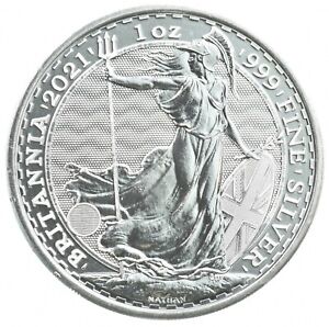 Better Date 2021 Great Britain 2 Pound 1 Oz. Silver Britannia World Coin *798