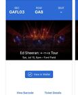 Two (2) Ed Sheeran Concert Tickets, Ford Field - Detroit July 15, Section GAFL03