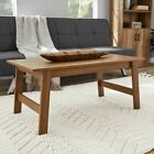Modern Wood Rectangle Coffee Table, Walnut Finish