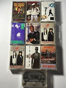 Lot Of 10 Vintage 80s Rap Cassettes RUN DMC , MC Hammer , Fat Boys , C+C
