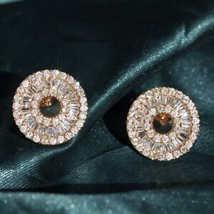 1.5Ct Natural Diamond 14K Rose Gold Cocktail  Earrings EU276R-14-20