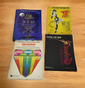 Vintage Sheet Music Lot Of 4 1960s-70s Caberet, Send In The Clowns, Drat The Cat