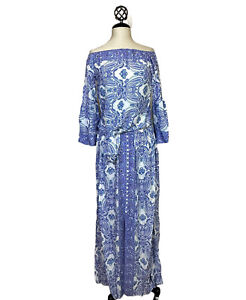 Anthropologie Tie Front Skirt Top Dress Set Boho Beach Blue White Beach Sz XS