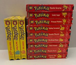Huge Lot Of 12 Pokemon Original Cartoon Series VHS Tape Collection