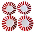 Crate & Barrel Set of 4 Red & White 8