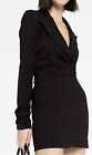 $460 GAUGE81 Moata Short Mini Blazer Dress M Black Wrap-Effect Stretch Jersey