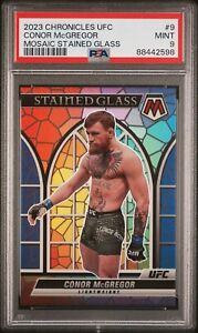 2023 Panini Chronicles Mosaic UFC Stained Glass Prizm #9 Conor McGregor PSA 9