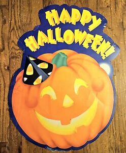 Vintage Die Cut Halloween Jack-o-Lantern Pumpkin Hallmark Cards Wall Decoration