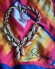 Rare Vintage Elsa Schiaparelli Gold Tone Rope Chain Necklace Signature Signed