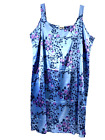 Anthony Richards Gown Women's Plus Size 3X Blue Satin Purple Floral Midi Lounge