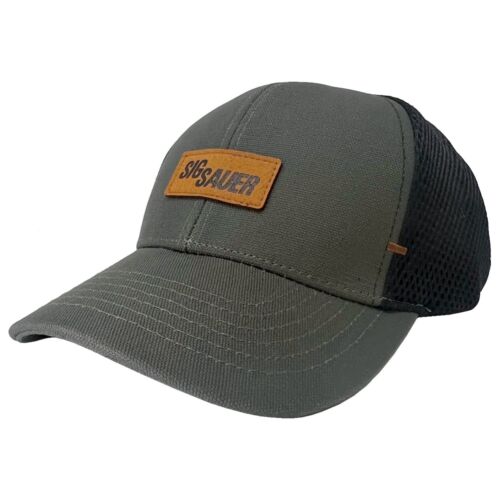 Sig Sauer Leather Patch Logo Trucker Hat O/S SG-HAT-MG-SS-PATCH