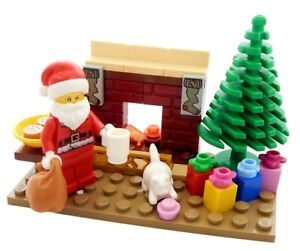 NEW LEGO SANTA DELIVERING GIFTS Chimney Fireplace set minifig claus christmas