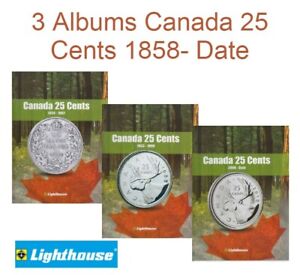 3 Albums For Canada 25 Cents 1858-Date Coins Lighthouse Vista Book Storage DEAL