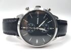 Fossil FS5396 741803 Chronograph Black Leather Band Men's Watch Runs
