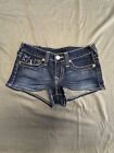 True Religion Jean Micro Shorts Women Size 27 Made In USA Y2K