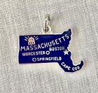 Vintage Sterling Silver & Navy Blue Enamel Massachusetts State Charm