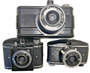 Lot of 3 Vintage Bakelite Cameras Cinex, Beacon II, Argus Minca